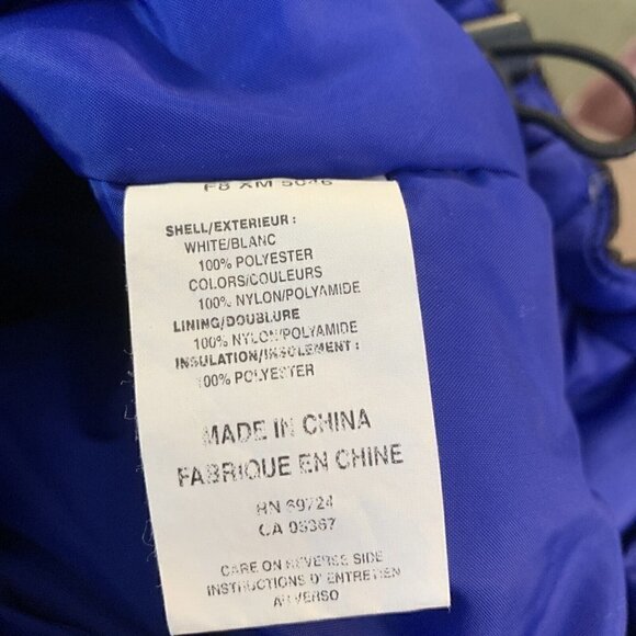 Columbia Blue Back White Puffer Insulated Coat Jacket Size L Large Nylon… - Picture 7 of 9